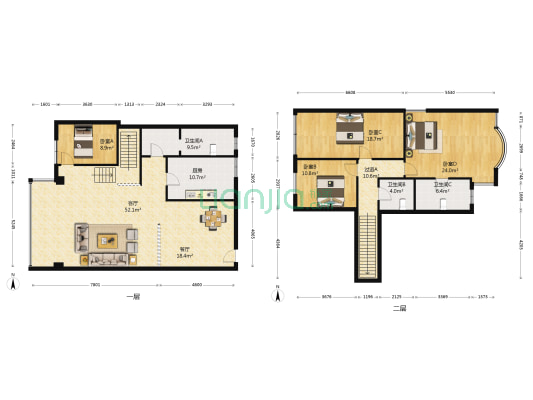 澳深花园 4室2厅3卫 187平方