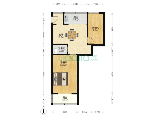 天目山路95号 2室1厅1卫 51平方