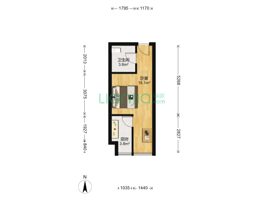 翰墨园 1室0厅1卫 37平方