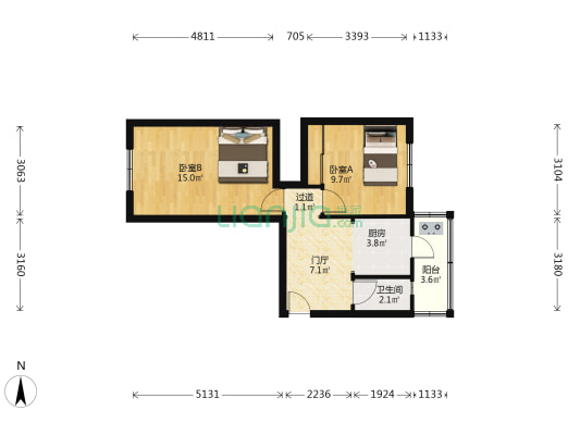 八纬路 2室0厅1卫 59平方