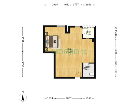 合一星光天地 1室0厅1卫 56平方