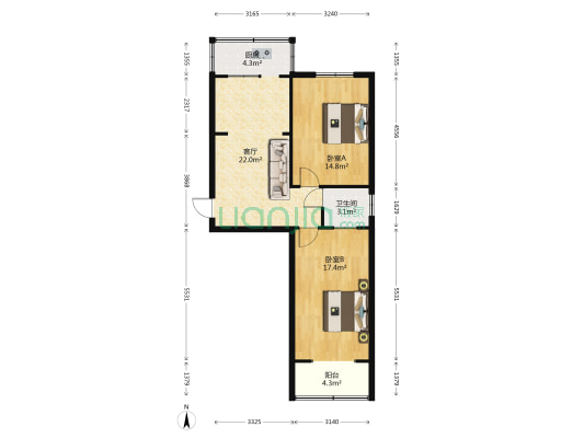 兴华北小区 2室1厅1卫 73平方