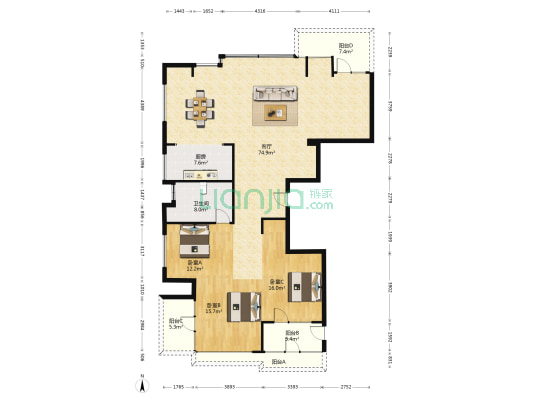 上尚府 3室1厅1卫 306平方