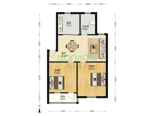 浦南路359号 2室1厅1卫 82平方