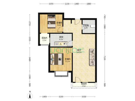 有楼位好 采光充足  车位 地下室 毛坯随意装修-户型图
