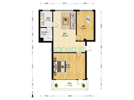 电信住宅小区 2室1厅1卫 88平方