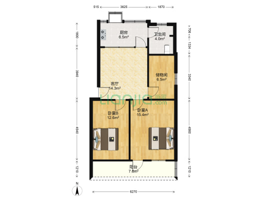 建新路 2室1厅1卫 81平方