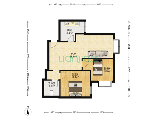 北京理想城，位于华阳路主路旁，交通购物方便-户型图