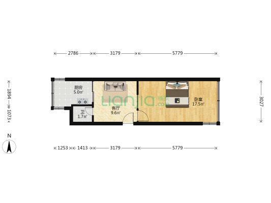 振兴小区（和平路/牟家庄） 1室1厅1卫 32平方