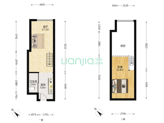 飞大美誉大厦 1室1厅1卫 42平方