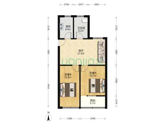 秋涛路178号 2室1厅1卫 65平方