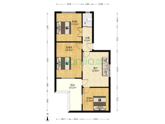 文峰中路216号 3室1厅1卫 180平方