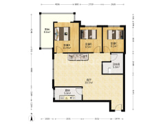 房子属于朝南三居室，户型方正，带装修，可直接拎包住-涿州华泰豪庭户型图