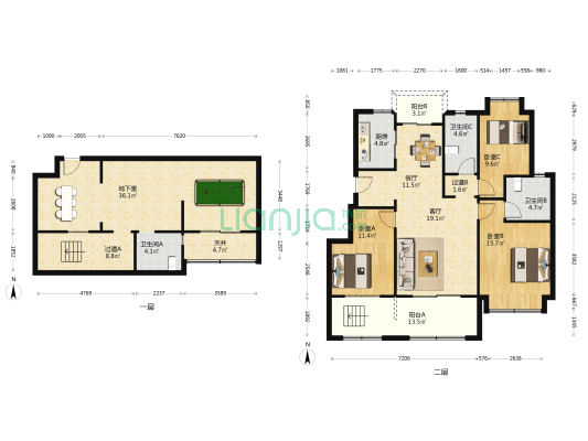 璟园 3室2厅3卫 208平方