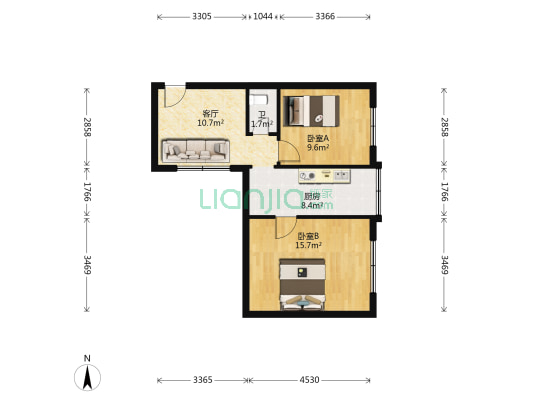 依仁路 2室1厅1卫 55平方