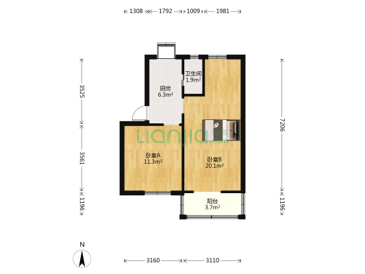 二十五街坊 2室0厅1卫 54平方