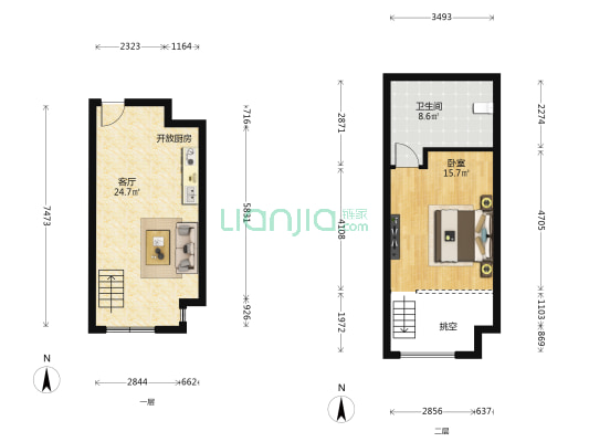 小悦中心创意商业 1室1厅1卫 35平方