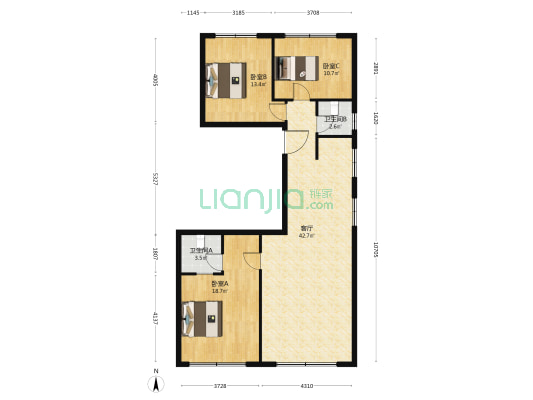 文一塘溪津门云山府 3室1厅2卫 130平方