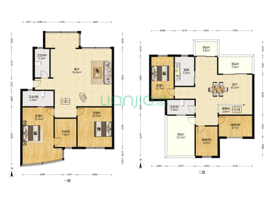 圆通公寓 3室2厅3卫 207平方