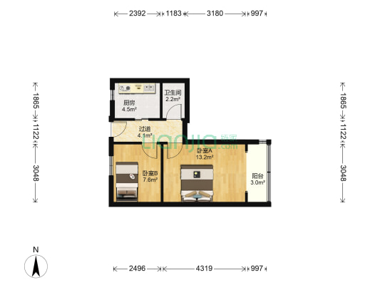 镇江路（市南） 2室0厅1卫 45平方