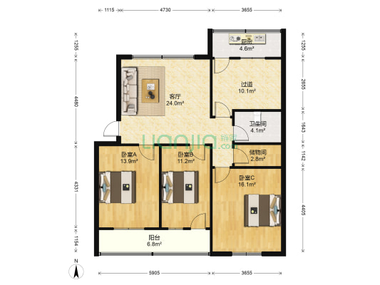 魏都区财政局家属院 3室1厅1卫 120平方