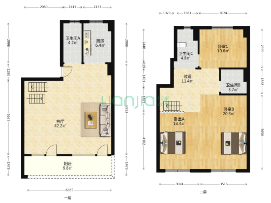 碧桂园凤凰壹号院 3室1厅3卫 166平方