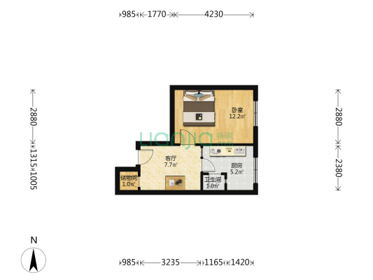 南共济街三段2号 1室1厅1卫 37平方