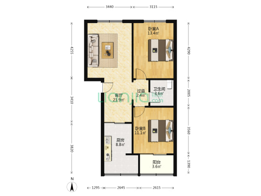 横秋玉巷52号 2室1厅1卫 82平方