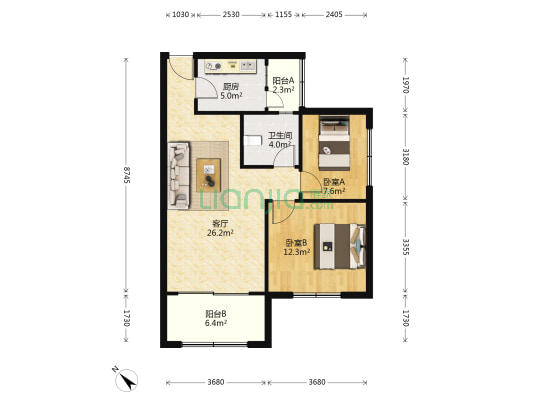 仁和街148号 2室1厅1卫 71平方