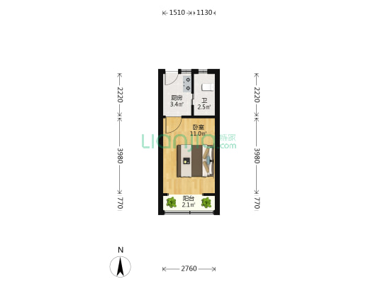 平凉路1115弄 1室0厅1卫 29平方