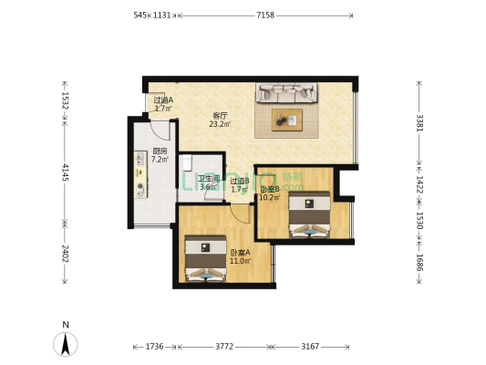 金玉满堂二期 2室1厅1卫 74平方