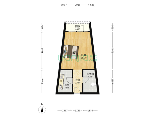 兴贤路650号 1室0厅1卫 52平方