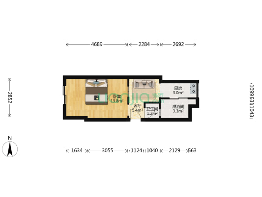树德里 1室1厅2卫 32平方