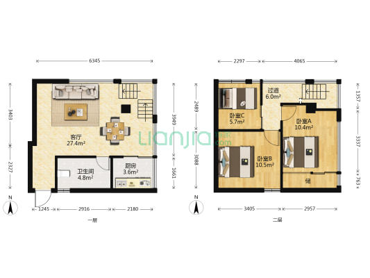 华强阳光都城花园西区 3室1厅1卫 54平方