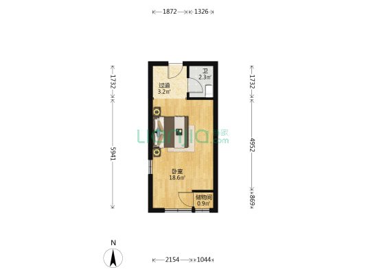 兴达·东都时代 1室0厅1卫 44平方