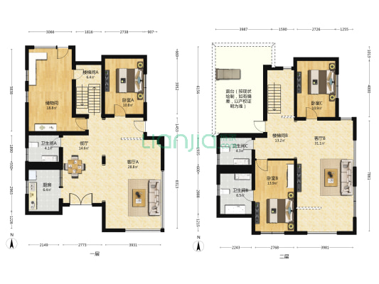 下辛庄239号院 3室3厅3卫 241平方