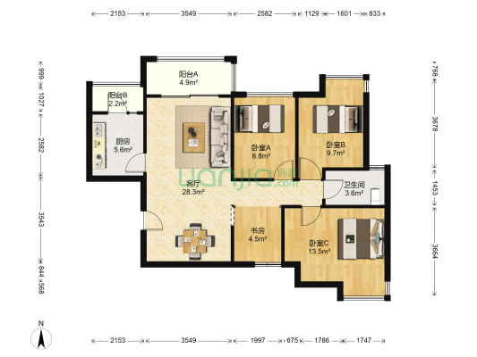 碧水春城 4室1厅1卫 99平方