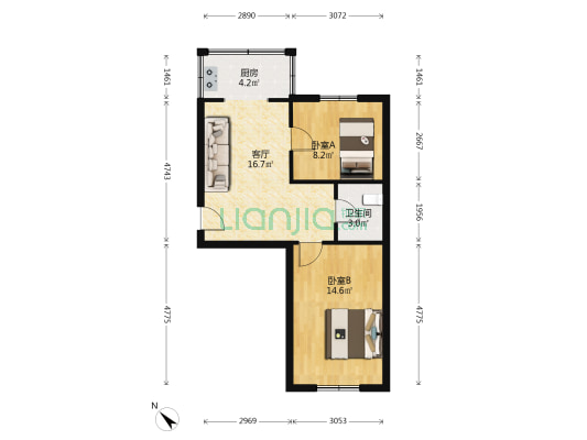 大庆头道街 2室1厅1卫 61平方