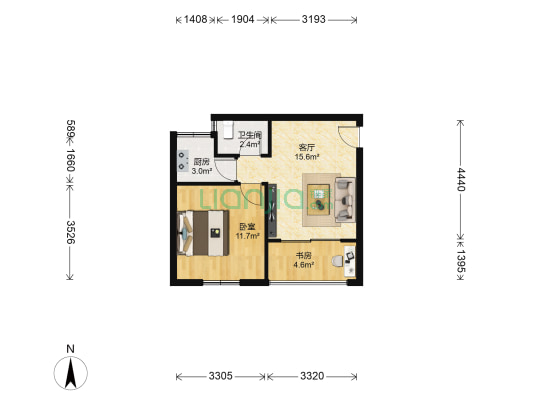 创业二村 2室1厅1卫 44平方