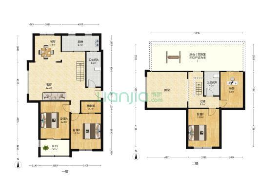 金桥商街 4室2厅2卫 156平方