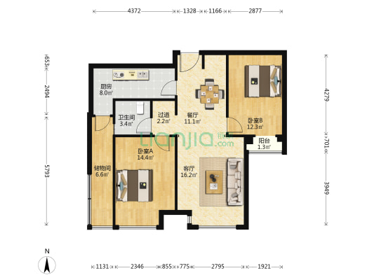 康弘一品 2室2厅1卫 99平方
