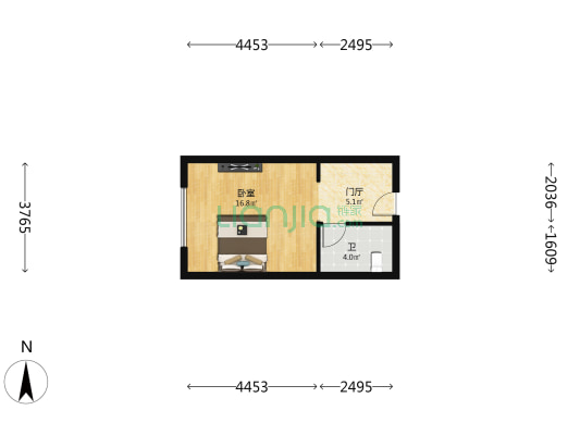 经纬360 1室0厅1卫 40平方