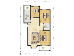 名流枫景五期 3室1厅 南 北-涿州名流枫景五期户型图