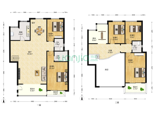 翰园小区 5室1厅3卫 195平方