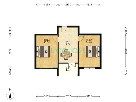 农业农村局宿舍 2室1厅0卫 50平方