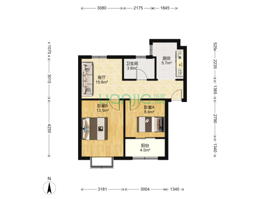 美佳盛庭 2室1厅1卫 69平方