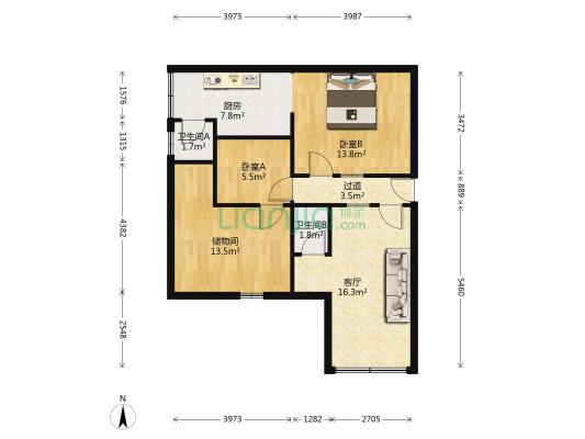 碧翠园 2室1厅2卫 79平方