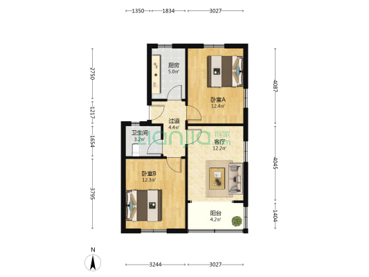 思明南路394-2 2室1厅1卫 67平方