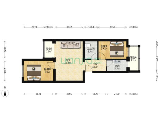 矿机北路 2室1厅1卫 65平方