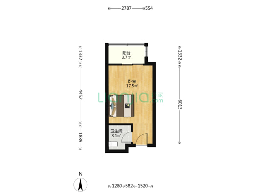 佛岗新居三期 1室0厅1卫 38平方